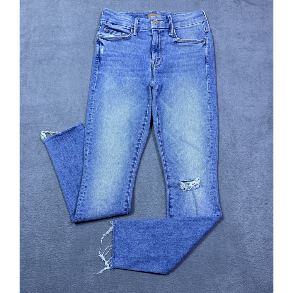 Mother Jeans Womens 24x27 Looker Ankle Fray Love Gun Made In USA Boho Normcore